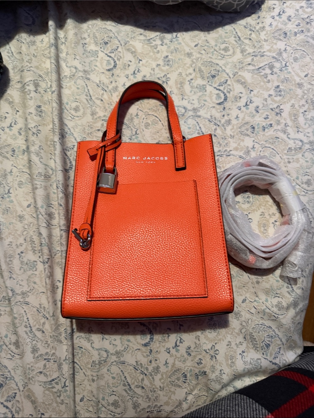 Marc Jacobs Orange Pebbled Leather Tote